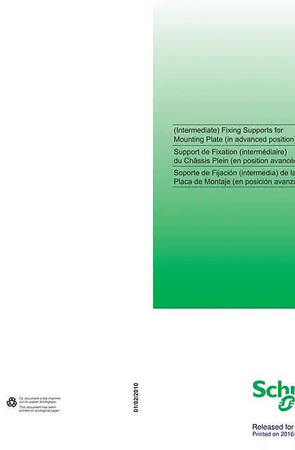 schneider施耐德Spacial SF Intermediate fixing of the mounting plate_ in advanced position